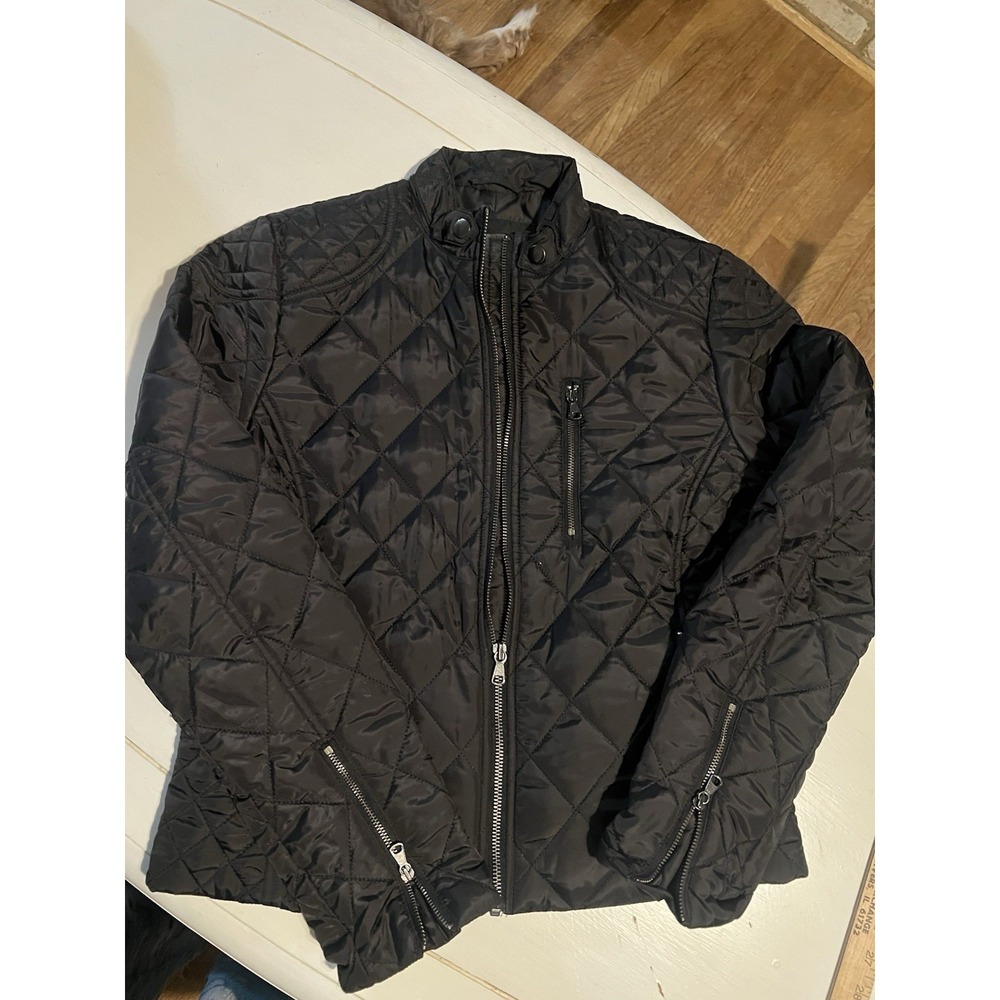Banana Republic Black Quilted Jacket‎ Womens Lightweight Puffer Full Zip Coat